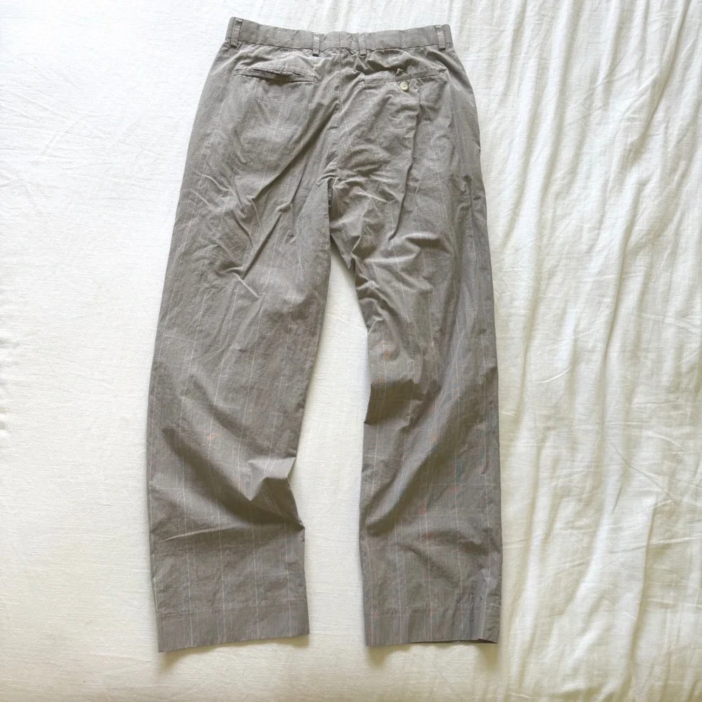 Bundle Lot 2 Banana Republic 32x32 Brown Plaid Cotton Chino Trousers Pants